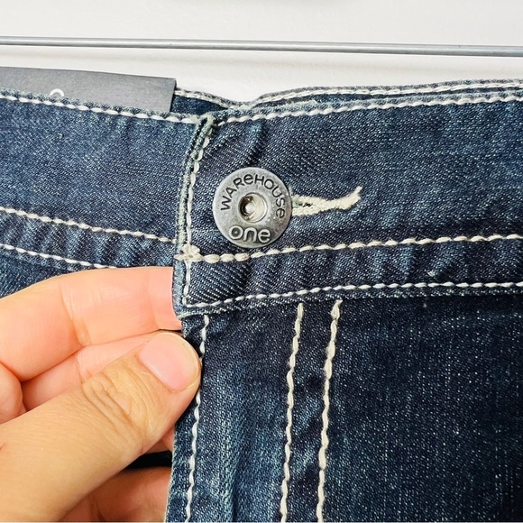 NWT Warehouse Blue Dark Wash Denim Relaxed Straight Leg Jeans men’s size 42 - Picture 6 of 12